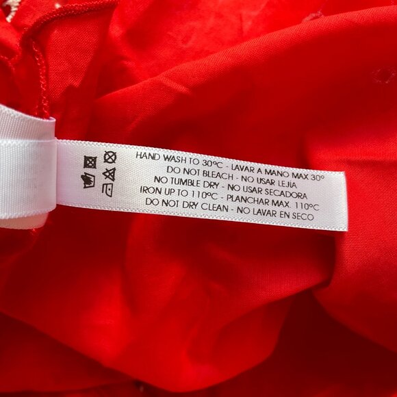 Charo Ruiz Marli Embroidered Mini Skirt L Red Nelum Eyelet Boho Resort - Picture 11 of 12
